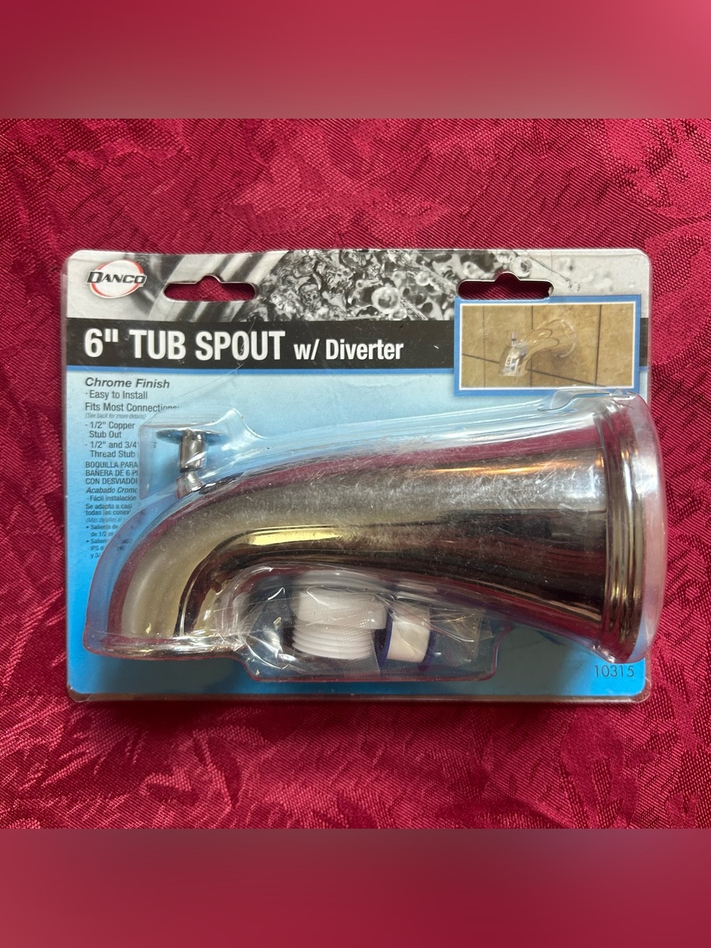 6” Tub Spout with Diverter - Chrome (10315)